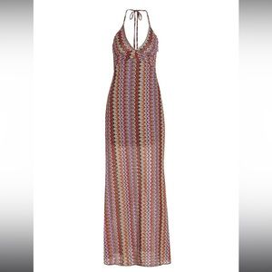 Brand New Ramy Brook Daphne Zig Zag Knit Low Neck Dress